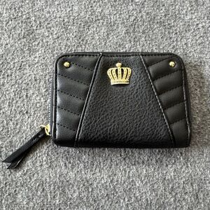 Juicy Couture Wallet Black Zip Around Handbag Cardholder Wallet Crown Barbiecore